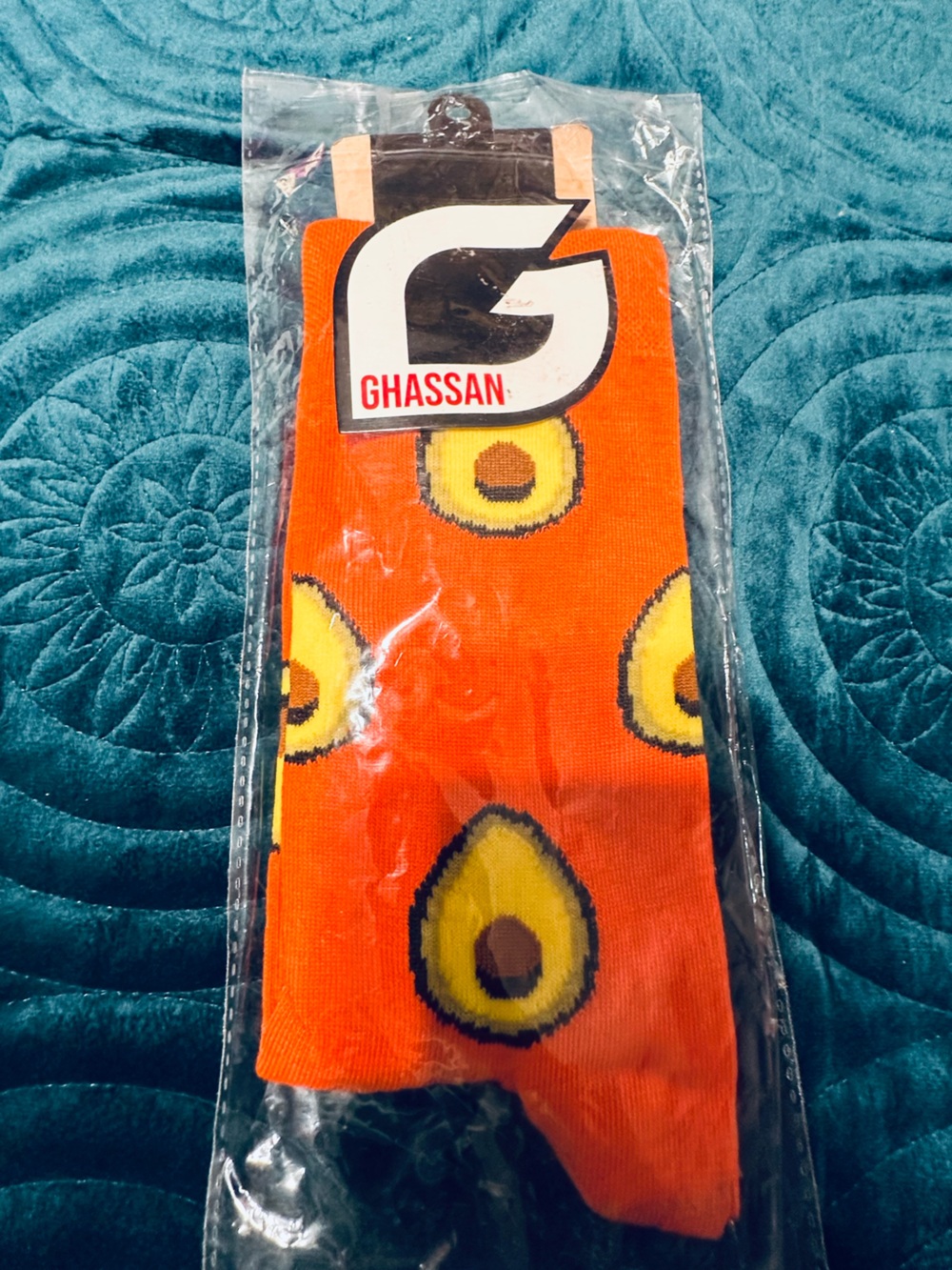 NEW Ghassan Novelty Crew Socks 3-Pair Lot Avocado Arabic Cartoon